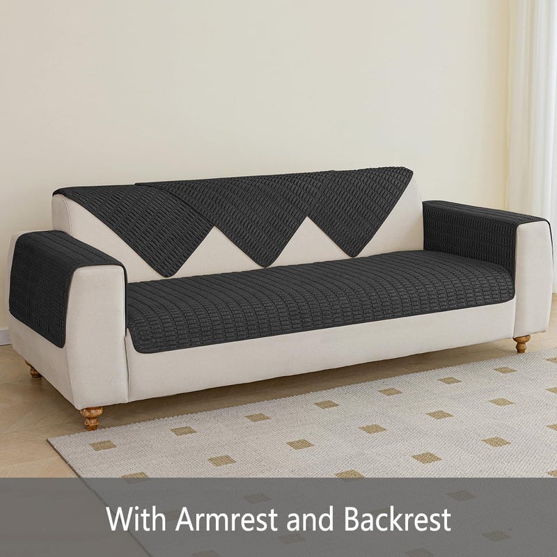 Muamar Dog Bed Cover Sofa Protector Anti Slip Waterproof Sofa Covers for Living Room Couch Covers Sofa Mat Seat Cover  Dog Mat Pet Pad for Furniture 1 Piece (30x70 inch  Black) - Image 2